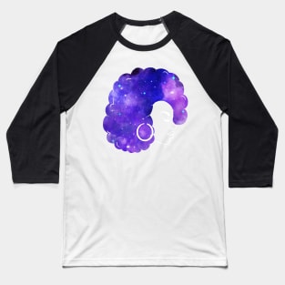 Natural Hair Women with Afro Galaxy Baseball T-Shirt